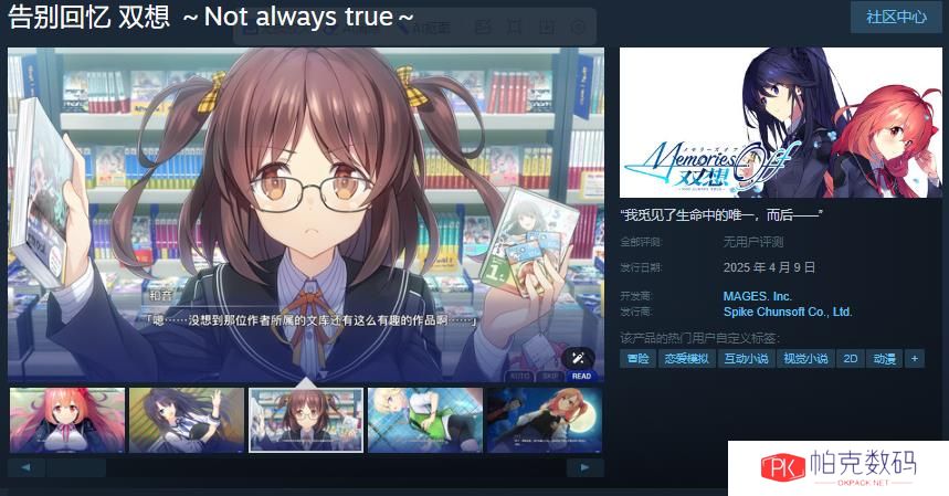 《告别回忆》系列新作Steam页面上线 4月9日发售